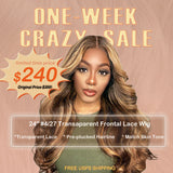 Hot Sale 24" Transaparent Frontal Lace Wig Color Wig