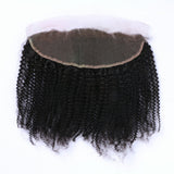 Kinky Curly Virgin Human Hair Natural Black Frontal