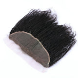 Kinky Curly Virgin Human Hair Natural Black Frontal