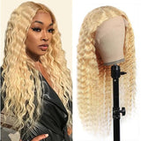 #613 Deep Wave 13x4  Transparent Frontal Lace Wig 180% Density