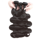 Bundle Deals With Closure Body Wave Virgin Human Hair Natural Black