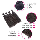 Bundle Deals Natural Curly Virgin Human Hair Natural Black