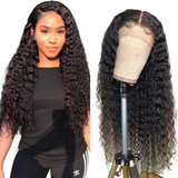 Glueless Wear And Go Wig Deep Wave HD Full Frontal 13*4 Lace Wig Natural Black