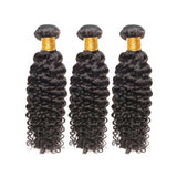 Bundle Deals With Frontal Deep Curly Virgin Human Hair Natural Black