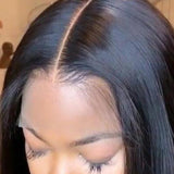 Straight 13x4  Transparent Frontal Lace Wig Naturlal Black 180% Density