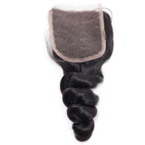 Bundle Deals With Closure Loose Wave Virgin Human Hair Natural Black